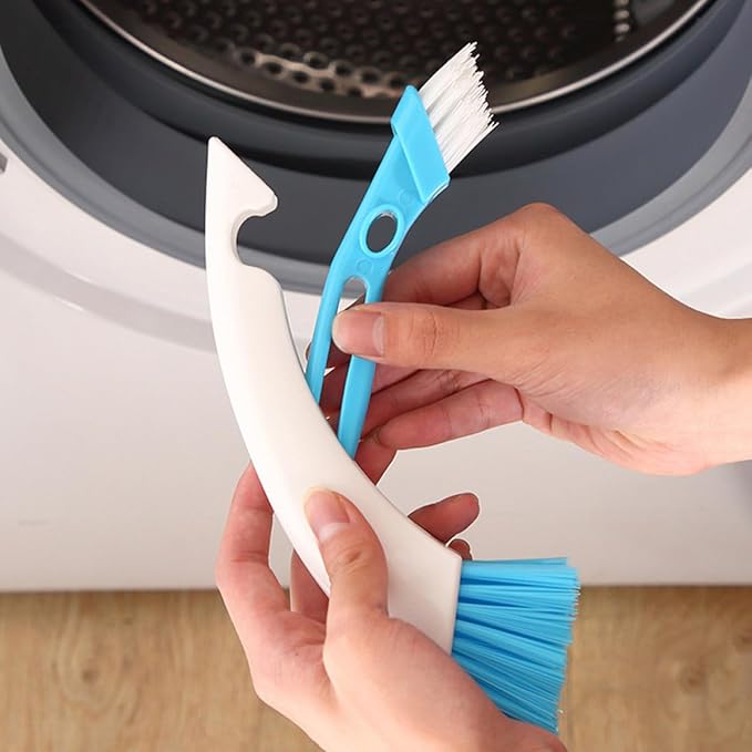 NUOBESTY Detachable Dual-Head Cleaning Brush for Washing Machine Drum and Floor Tiles, Small Multi-Functional Scrub Brush for Bathroom and Kitchen Groove Cleaning Random Color Random Color