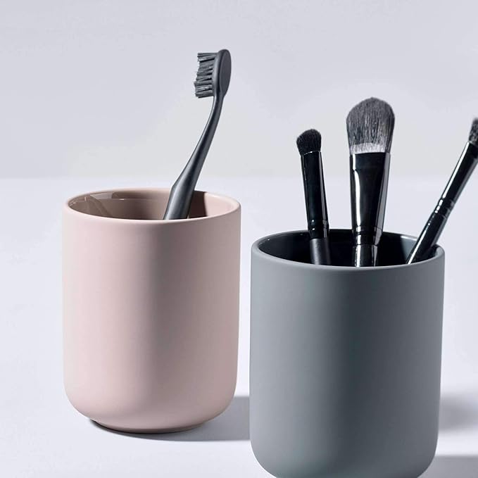 Zone UME 330400 Toothpaste Cup, Nude L: 4.0 inches (10.3 cm), D: 3.3 inches (8.3 cm), Toothbrush Mug,