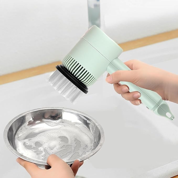 Electric Spin Scrubber, Electric Cleaning Brush with 6 Brush Heads, Rotating Head Powerful Spin Scrubbers, Multipurpose Electric Cleaning Brush for Kitchen Bathroom and Floor