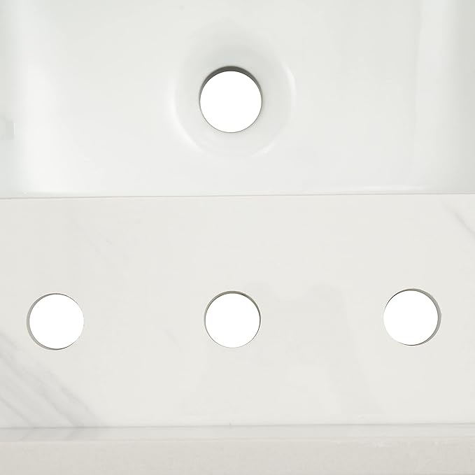MSI Sparkling Gray Vanity Top with Under Mount Rectangle Ceramic Sinks, Engineered Marble Stone, 4" CC Faucet Holes, 49"X22"