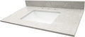MSI Drifting Fog Vanity Top with Under Mount Rectangle Ceramic Sinks, Engineered Marble Stone, 4" CC Faucet Holes, 37"X22"