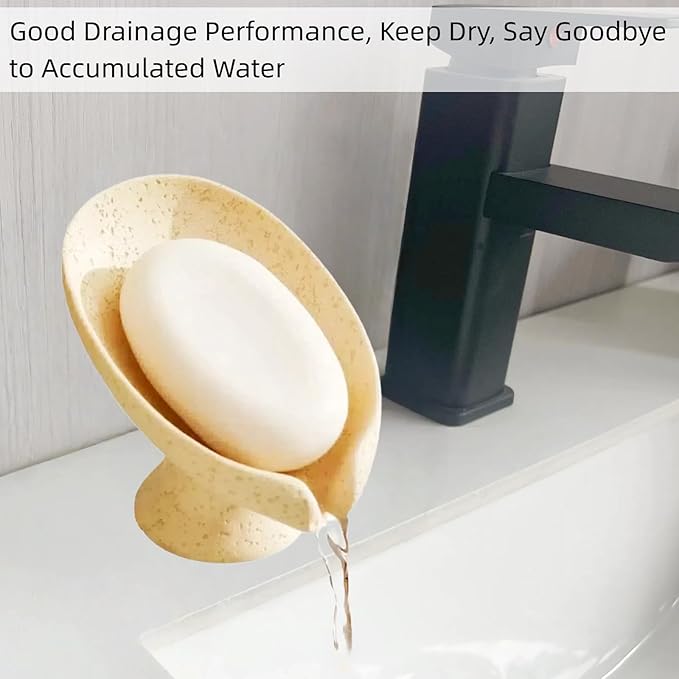 Bar Soap Holder, Soap Dish for Shower, Self Draining Soap Dish,Travertine Style Soap Holder, Used for Sinks, Bathrooms, Showers,Kitchens (Light Khaki Limestone)