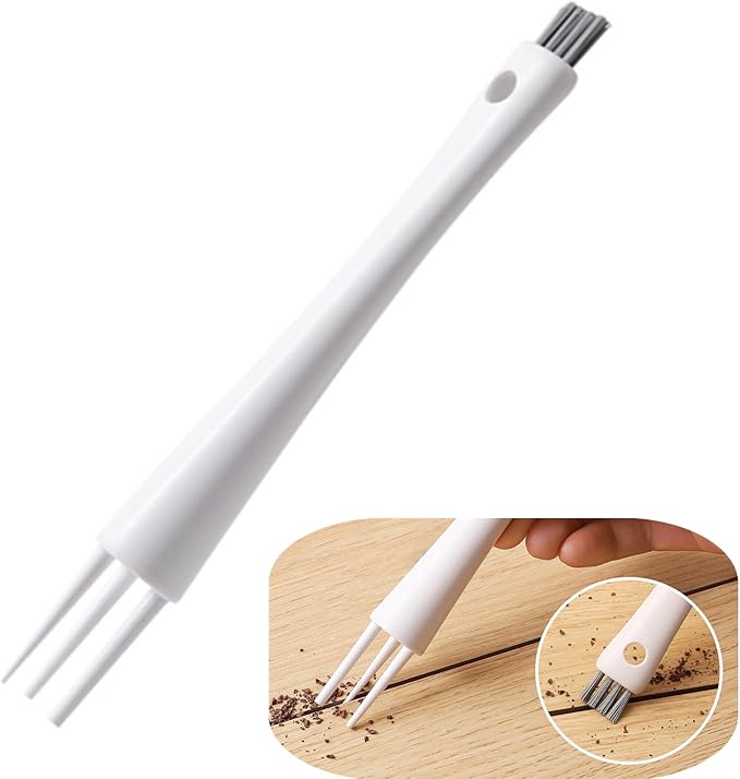 Multifunctional Gap Cleaning Brush – Stiff Bristle Grout Scrub Tool for Kitchen Tile Floors, Bathroom Crevices & Window Tracks, White