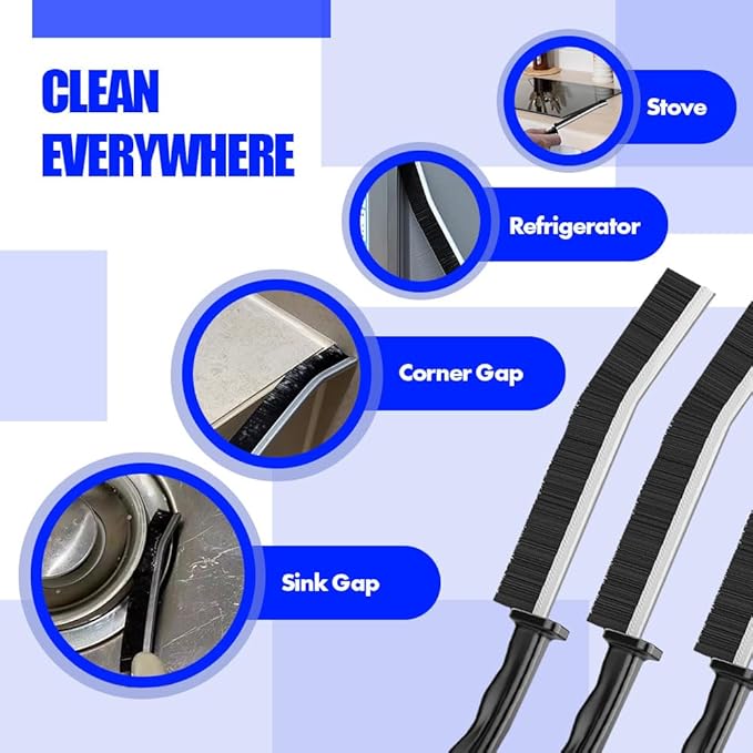 Crevice Cleaning Brush, Multifunctional Hard Bristle Crevice Cleaning Grout Brush, Bathroom Gap Scrub Brush, Crevice Cleaning Brushes for Household Use, Corner Crevice Cleaning Tool and Grout Cleaner