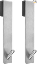 Shower Door Hooks(7.5 Inch),Extended Over Door Hooks for Bathroom Frameless Glass Shower Door,Stainless Steel Towel Hooks,Heavy Duty Rack Hooks for Robe,Towel-2 Pack-Silver