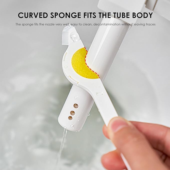 3 Pack Cleaning Brushes, 5.51in Crevice Cleaning Brush, Toilet Dedicated Clean Brush, Multi- Scrubber for Shower Tiles, Kitchen Grout, Corners, Includes Curved Sponge, Scraper