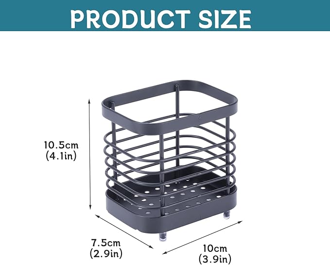 Toothbrush Holder for Bathrooms,Modern Stainless Steel Toothbrush and Toothpaste Stand with Grid Design,Family Size Tooth Brushing Organizer, Black