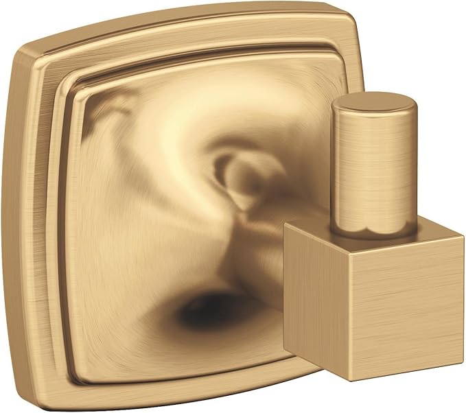 Amerock BH36090CZ | Champagne Bronze Single Robe Hook | 2-1/4 in. (57 mm) Length Towel Holder | Stature | Towel Hook for Bathroom | Bathroom Hardware | Bath Accessories
