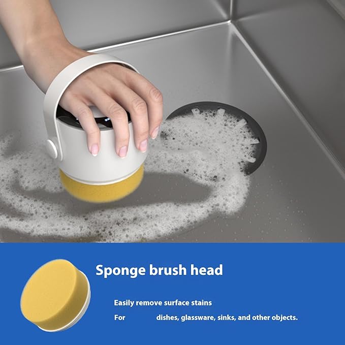 Rechargeable Electric Scrubber Ergonomic Grip Heavy Duty for Shower Sink Appliances Bathroom Cleaning Brush