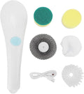 Electric Spin Scrubber Cordless Cleaning Brush Scrubber with 5 Brush Heads for Bathroom Sink Window, Long Handled Handheld Kitchen Cleaning and Dishwashing Tool