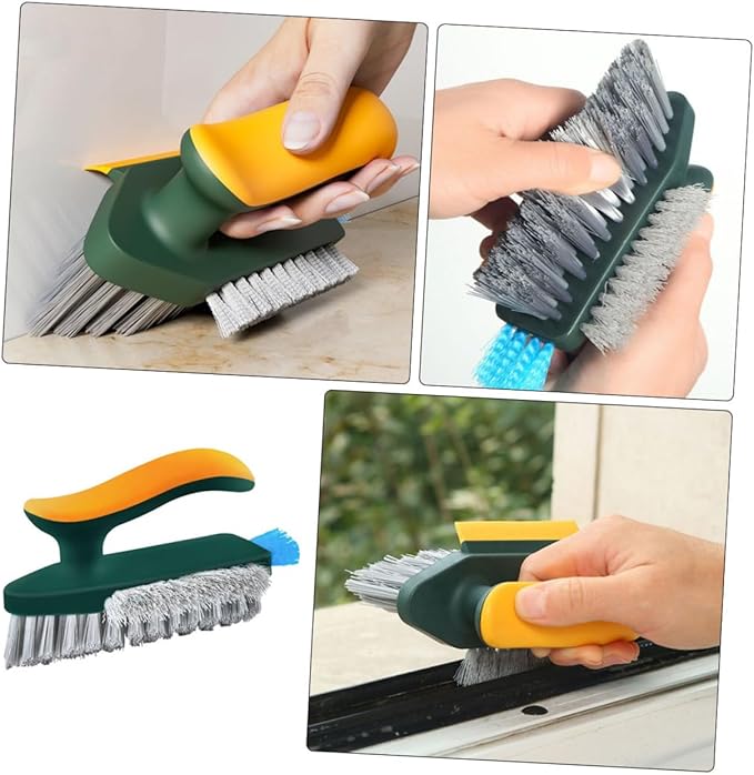 Multi-Functional Handheld Cleaning Brush for Indoor Use Ergonomic Crevice Scrub Brush for Grout Corners and Stovetops Dark Scrubbing Power