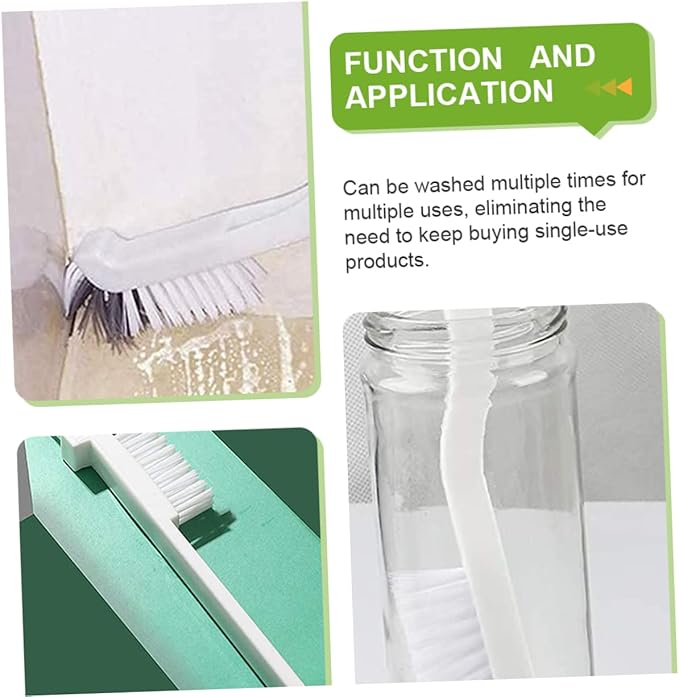 4pcs Right Angle Scrub Cleaning Brush with Hard Bristles for Kitchen Sink Bathtub Tile Grout and Crevice Cleaning Reusable Plastic Brushes