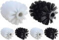 NUOBESTY 6pcs Toilet Brush Replacement Heads Plastic Brush Heads for Bathroom Cleaning for Home and Commercial Use White and Black Set