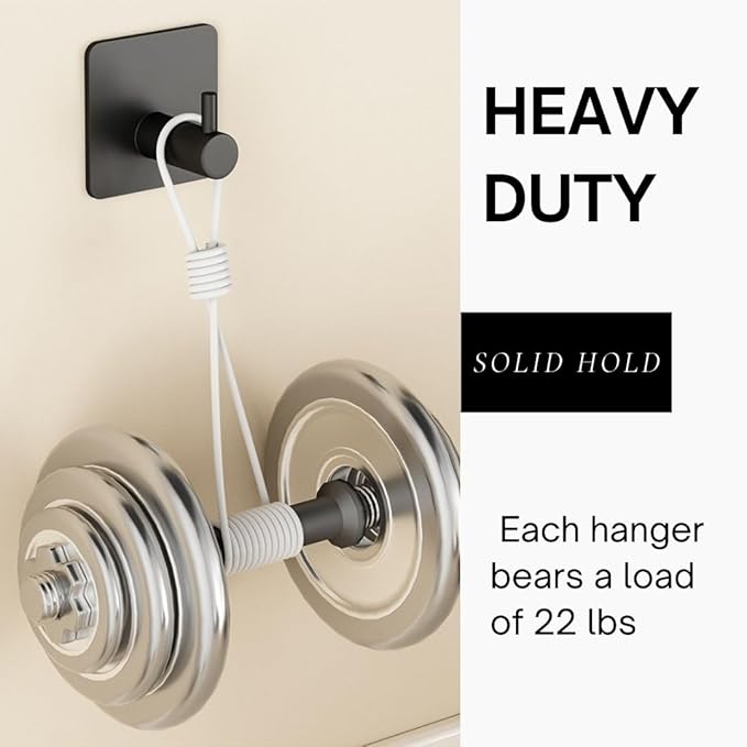 Miliocry 6 Packs Bathroom Towel Hooks, Adhesive Hooks Heavy Duty Wall Hook, Waterproof Stainless Steel Towel Hanger Robe Hat Coat Holder, Wall Mount Hooks for Bathroom,Bedroom,Kitchen(Black-Square)