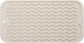 Silicone Dish Drying Mat for Multiple Usage,Easy clean,Eco-friendly,Heat-resistant Silicone Mat for Kitchen Counter or Sink,Refrigerator or Drawer Liner Tapioca S 12 inches x 6 inches