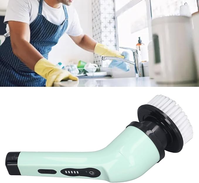 Electric Scrubber, Handheld Cleaning Brush with 9 Multifunctional Brush Heads, Cordless Design for Kitchens, Bathrooms and Cars, PP, Strong Motor