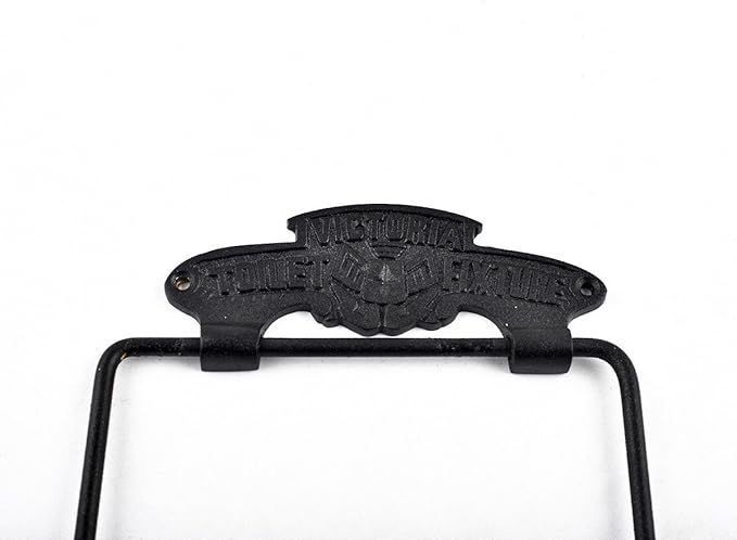 Renovators Supply Toilet Paper Holder - Antique Wall Mount Toilet Paper Holder - Sanitary Paper Holder - Vintage Bathroom Decor - Colonial Tissue Holder - Black, Victorian, Pack of 1