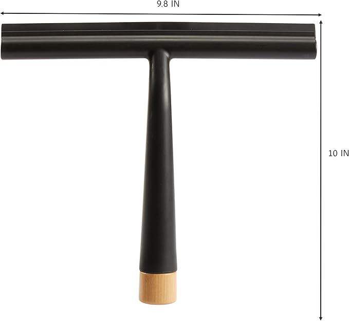 Bath Bliss Shower Squeegee with Hook in Black
