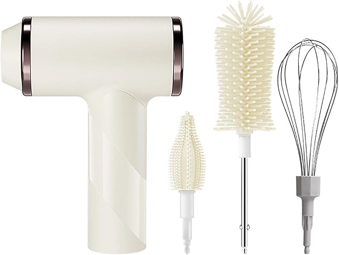 Rechargeable Electric Bottle Scrubber 1000mAh 3 Brush Heads 12Inch Protein Coffee Cups Pace Electric Cup Cleansing Brush