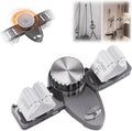 Broom Holder Mop Hanger, 2025 New No Drill Suction Cup Adjustable Organizer with Hooks, Space Saving Removable Wall Mount Organization Rack for Bathroom Kitchen Garage Laundry Room (1, Grey)