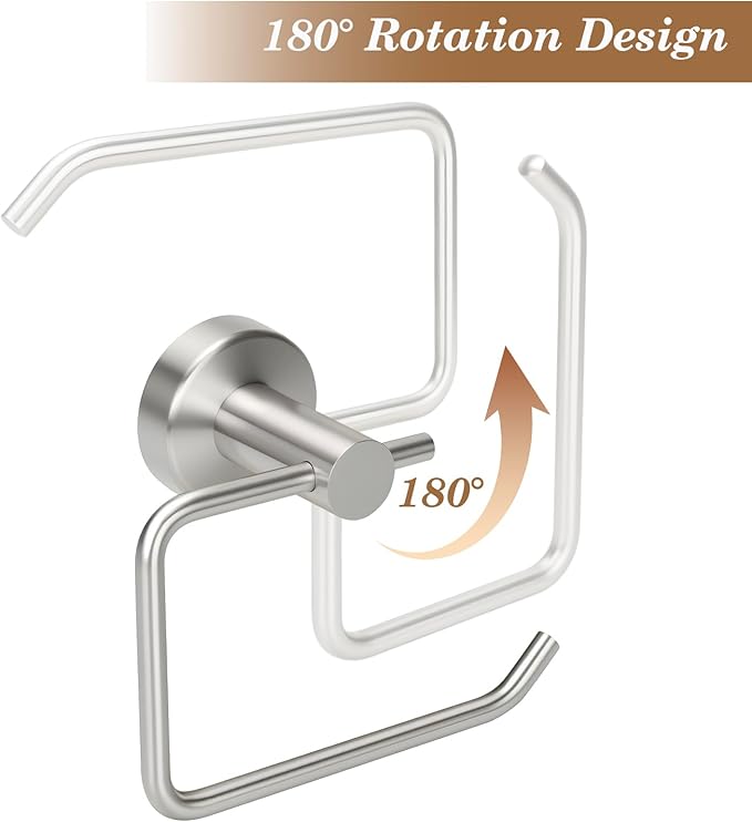 Brushed Silver Toilet Paper Holder, Stainless Steel Toilet Roll Holder Wall Mounted with Drill Installation, Fingerprint-Resistant & Rustproof Bathroom Tissue Holder