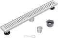 Neodrain 32" Brushed Linear Shower Drain Shower Linear Drain, Removable Capsule Pattern Grate, Bathroom 304 Stainless Steel Rectangle Shower Floor Drains- CUPC Certified