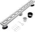 24 Inch Linear Shower Drain, Brushed Nickel Shower Drain, Removable Grate, 304 Stainless Steel, Easy to Install and Clean for Bathrooms (Drain Base Not Included), LSD-30A-24S
