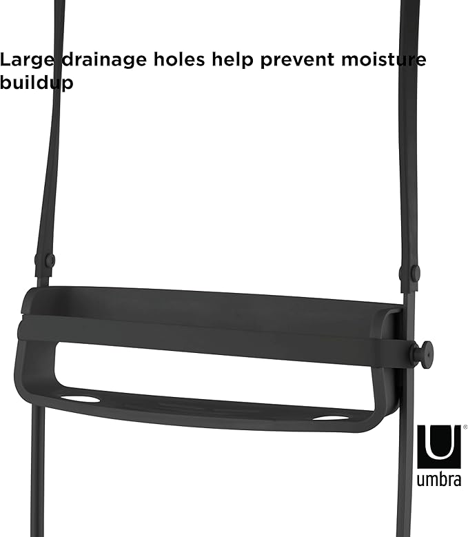 Umbra Flex Shower Storage Accessories with Patented Gel-Lock Technology Suction Cup, Black