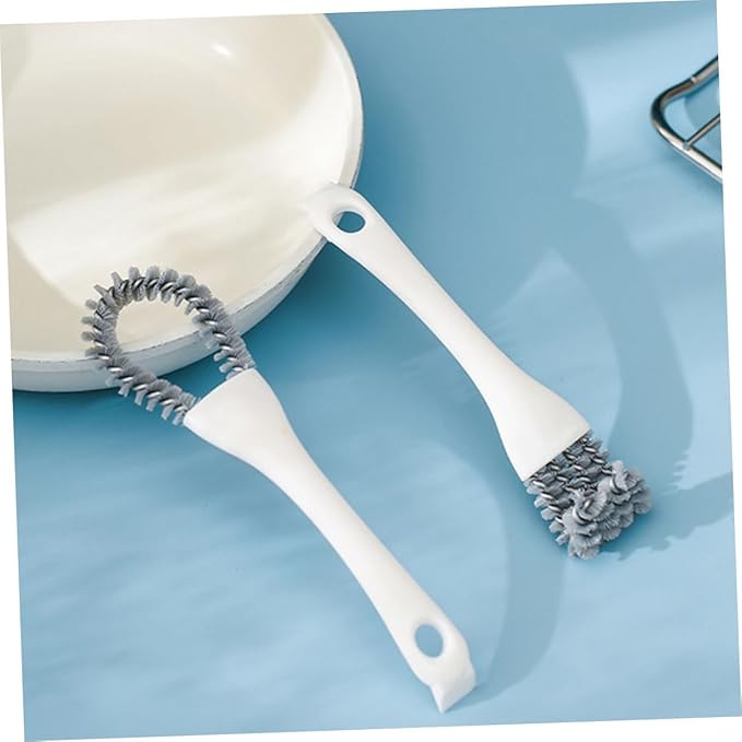 2pcs Kitchen Crevice Cleaning Brush Set with Strong Scrub Bristles, U-Shaped and Bent Design, Multifunctional Grout Cleaner Tool for Stove, BBQ Grill, and Narrow Gap Cleaning