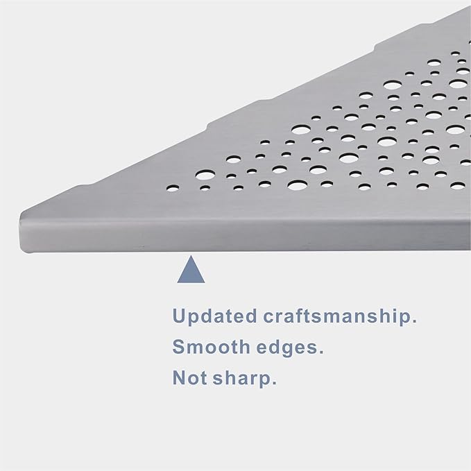 10" Brushed Nickel Corner Shower Shelf, No Drill 304 Stainless Steel Recessed Shower Shelves Grout in Corner Tile Bathroom Shelves for Tiled Wall,2 Pack