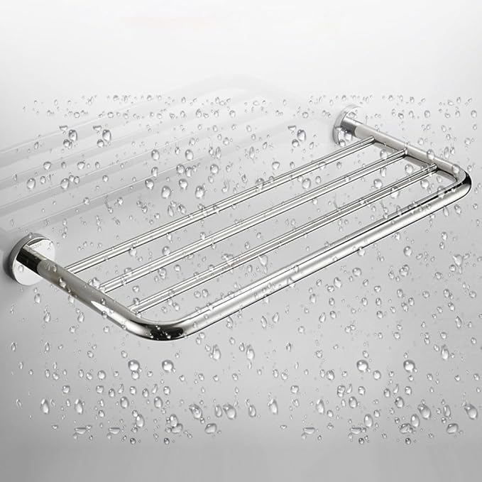 Hotel Towel Racks for Bathroom Wall Mounted, 30 Inch Towel Shelf for Bathroom, 2-Tier Bathroom Towel Rack, Polished Chrome
