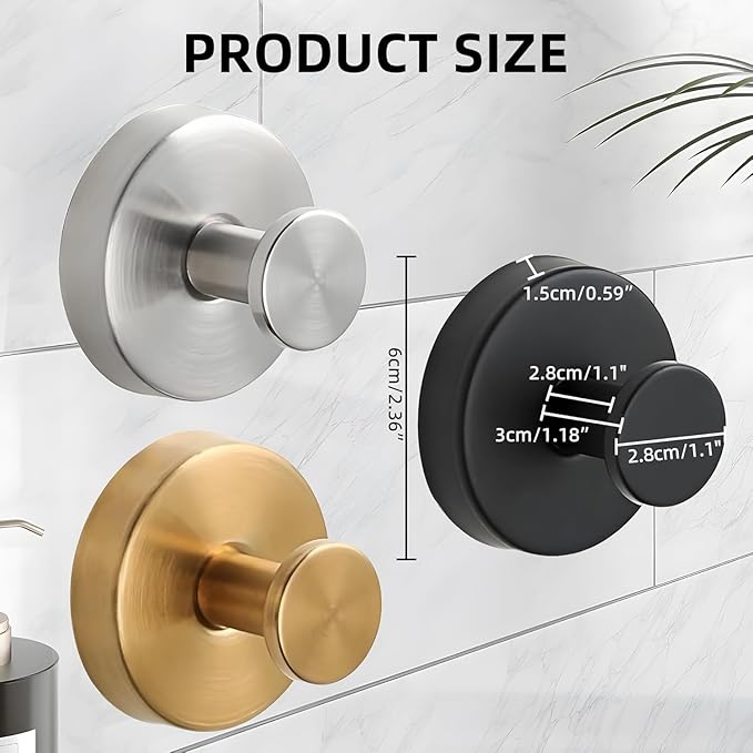 2 Packs Suction Cup Hooks for Wreaths on Glass, Waterproof No-Drill Shower Hooks for Towels, Robes, Coats, Wreaths,Wall Mount Hook for Bathroom, Kitchen and Wreath Hanger for Front Door (2pcs Sliver)