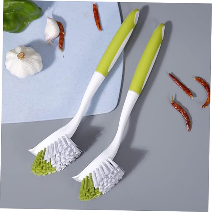 Beaupretty 3pcs Handle Dish Brush Multi-Function Pot Cleaner for Kitchen Green for Scrubbing Dishes Pans and Pots Convenient Hanging Design for Easy Storage