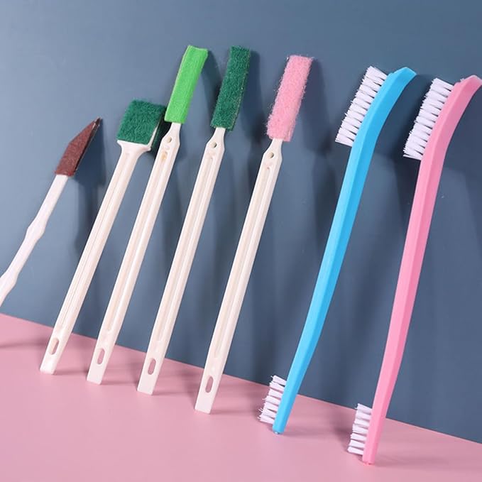 Ciieeo 7pcs Small Cleaning Brush Set for Bathroom Toilet Window Crevice Deep Cleaning, Disposable Crevice Brush Tools for Tile Grout and Car Insulation Maintenance