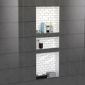 Shower Niche Recessed Shower Shelves, 16" x 40" ABS Plastic Bathroom Soap Niche Multiple Storage and Large Space, Best for Bath DIV