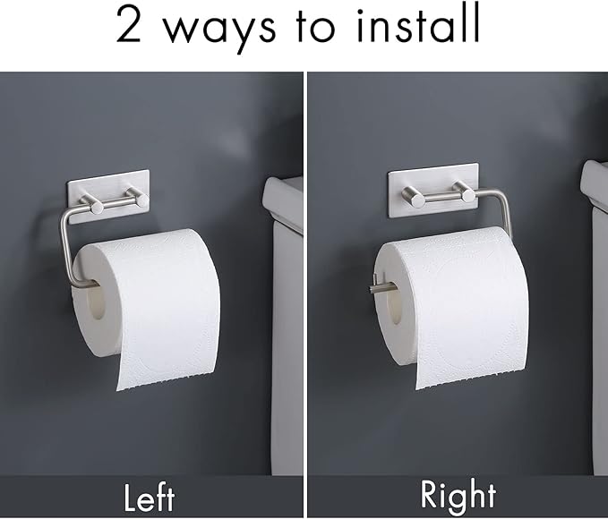KES Self Adhesive Toilet Paper Holder Stainless Steel Tissue Paper Roll Holder Hand Towel Holder for Bathroom RUSTPROOF Brushed Finish, A7070-2