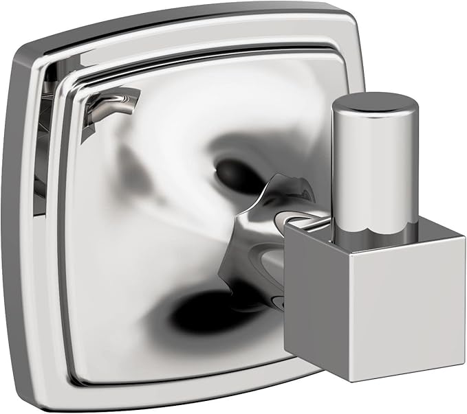 Amerock BH3609026 | Chrome Single Robe Hook | 2-1/4 in. (57 mm) Length Towel Holder | Stature | Towel Hook for Bathroom | Bathroom Hardware | Bath Accessories