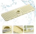 Drowning Pads for Kitchen Faucet,Upgrade Kitchen Sink Splash Guard Silicone Draining Mat for Kitchen Sink Splash Guard,Fast Drying Stone Sink Tray Sink Protectors Sink Faucet Mat (White,1PC)