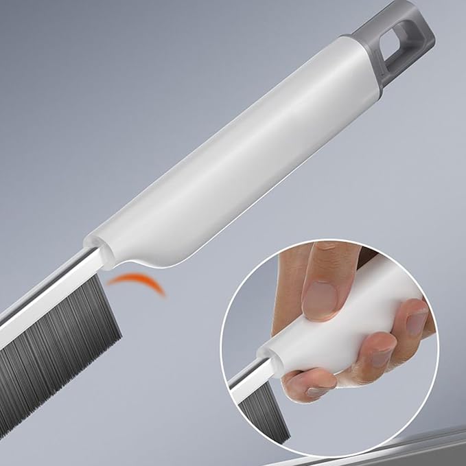 Crevice Cleaning Brush - Grout Scrub Brush | Gaps Cleaning Tool | Stainless Steel Scraper for Grout Toilet Baseboard Window Screen Machine Bathroom Household Stove Slide Door Kitchen