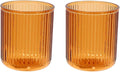 Bathroom Tumbler 2 Pieces ，Unbreakable Toothbrush Cup，Dishwasher Safe Drinking Cup (Orange&Orange)