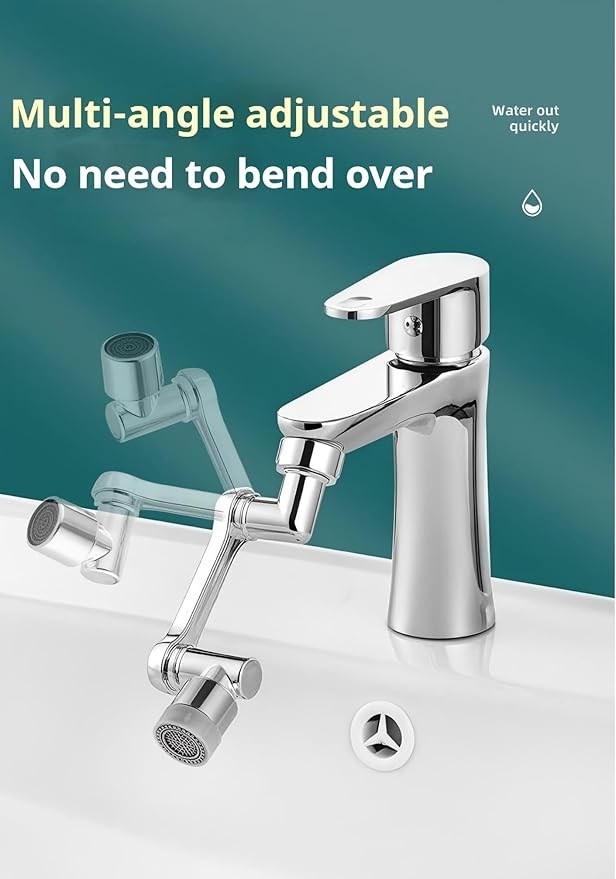 Multi angle rotating faucet extender aerator, made of brass material, suitable for bathrooms and kitchens, with dual-mode splash prevention filter