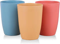 LuckyZone Wheat Straw Reusable Cup (12 oz) - Unbreakable Drinking Glasses Sets - Dishwasher Safe Tumbler - BPA Free and Eco friendly (3 Color_A)