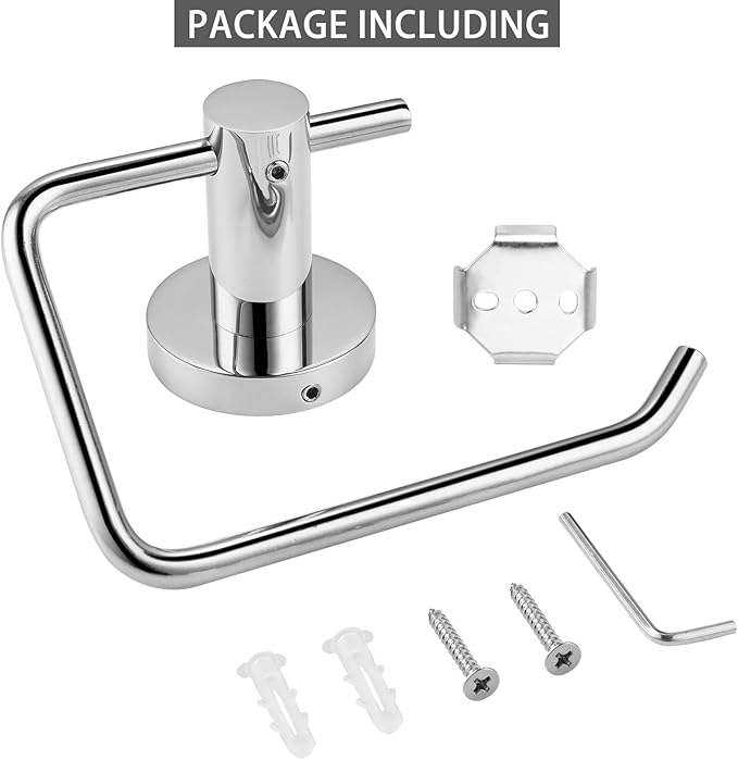 Toilet Paper Holder, Premium 304 Stainless Steel Paper Towel Holder, Toilet Paper Roll Dispenser Bathroom 5.5" TP Holder for Kitchen Washroom (Chrome)