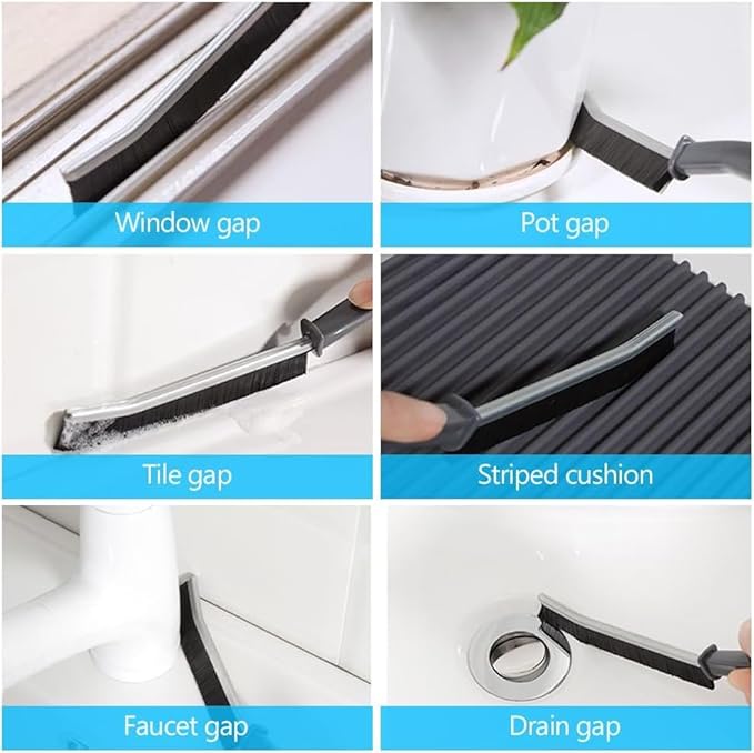 Hard Bristle Crevice Cleaning Brush - Cleaning Tools for Household Use, Multifunctional Gap Cleaning Supplies for Kitchen, Bathroom, Toilet, Window, Vehicle, Faucets, Grout, Home, Plastic