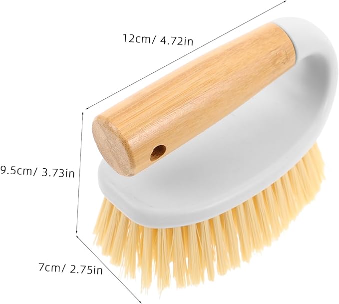 Wooden Handle Scrub Brush for Tile Grout and Floor Cleaning Stiff Bristle Utility Hand Brush for Bathroom Kitchen and Household Use Lightweight and Ergonomic Design for Tight