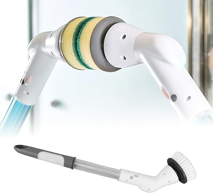Electric Spin Scrubber Cordless Multifunctional Power Cleaning Brush with for Household Clean Long Handle Toilet Brush IPX7