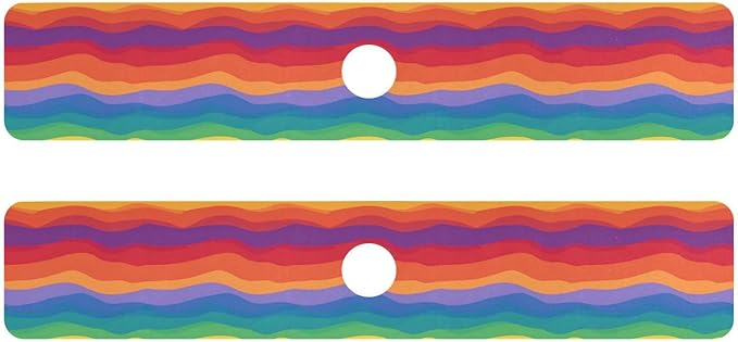 Wavy Rainbow Color Stripes Kitchen Sink Splash Guard Sink Faucet Mat Faucet Handle Drip Catcher Drain Mats for Kitchen Bathroom Countertop Absorbent Dish Drying Pad 2Pack 14.7x5.4IN