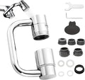1440° Rotatable Faucet Aerator Extension, 2 Modes Universal Sink Faucet for Splash Reduction, 1080° Rotating Multifunctional U shaped faucet extender for Bathroom Sink Kitchen