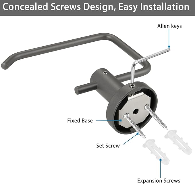 Toilet Paper Holder, Premium 304 Stainless Steel Paper Towel Holder, Toilet Paper Roll Dispenser Bathroom 5.5" TP Holder for Kitchen Washroom (Grey)