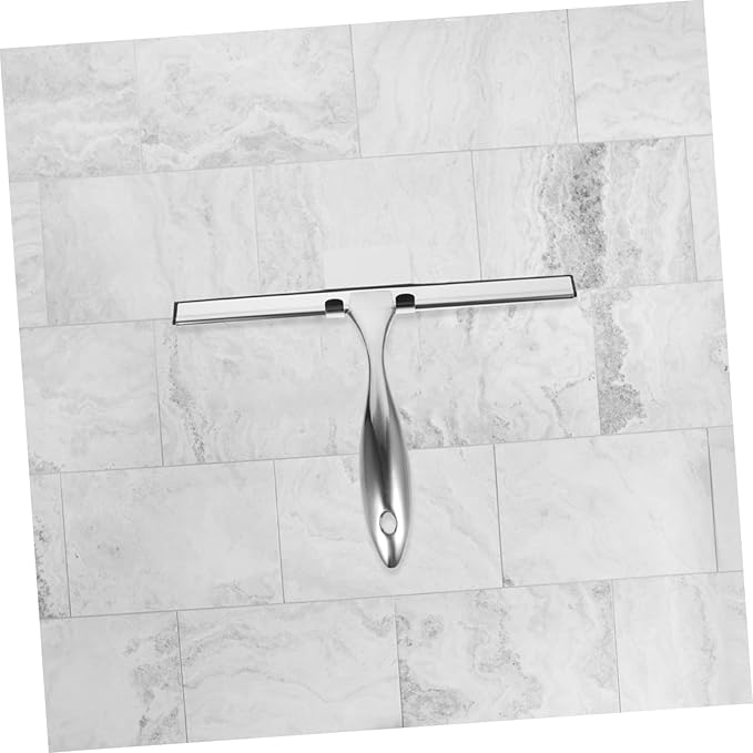 10-Inch Stainless Steel Window Squeegee Adhesive Hooks Shower Glass Cleaner for Bathroom and Kitchen Easy to Use Squeegee Tool for Streak-Free Cleaning